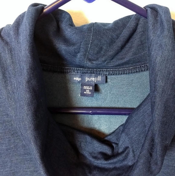 Indigo by J. Jill Denim Tunic-Style Cowlneck Shirt - Picture 3 of 5